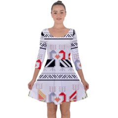 Bulgarian Folk Art Folk Art Quarter Sleeve Skater Dress