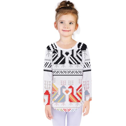 Bulgarian Folk Art Folk Art Kids  Long Sleeve Tee by Pakrebo