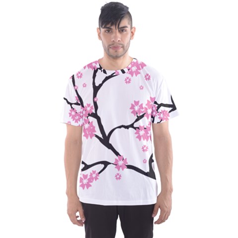 Blossoms Branch Cherry Floral Men s Sports Mesh Tee by Pakrebo