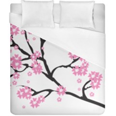 Blossoms Branch Cherry Floral Duvet Cover (california King Size) by Pakrebo