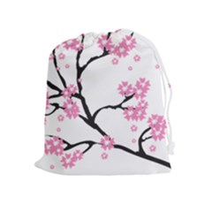 Blossoms Branch Cherry Floral Drawstring Pouch (xl) by Pakrebo