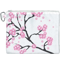 Blossoms Branch Cherry Floral Canvas Cosmetic Bag (xxxl) by Pakrebo