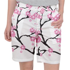 Blossoms Branch Cherry Floral Pocket Shorts by Pakrebo