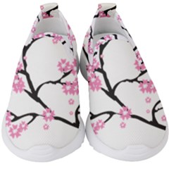 Blossoms Branch Cherry Floral Kids  Slip On Sneakers