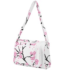 Blossoms Branch Cherry Floral Front Pocket Crossbody Bag