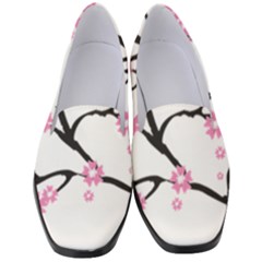 Blossoms Branch Cherry Floral Women s Classic Loafer Heels by Pakrebo