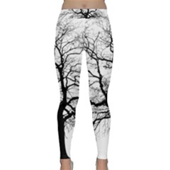 Tree Silhouette Winter Plant Classic Yoga Leggings by Pakrebo