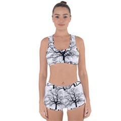 Tree Silhouette Winter Plant Racerback Boyleg Bikini Set by Pakrebo