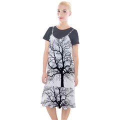 Tree Silhouette Winter Plant Camis Fishtail Dress by Pakrebo