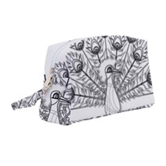 Peacock Plumage Display Bird Wristlet Pouch Bag (medium)