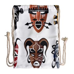 Tribal Masks African Culture Set Drawstring Bag (large) by Pakrebo