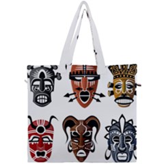 Tribal Masks African Culture Set Canvas Travel Bag by Pakrebo