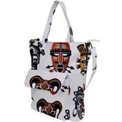 Tribal Masks African Culture Set Shoulder Tote Bag by Pakrebo