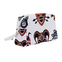 Tribal Masks African Culture Set Wristlet Pouch Bag (medium) by Pakrebo