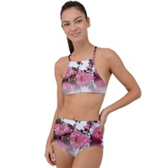 Roses Flowers Nature Flower High Waist Tankini Set by Pakrebo