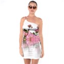 Roses Flowers Nature Flower One Soulder Bodycon Dress View1