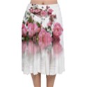 Roses Flowers Nature Flower Velvet Flared Midi Skirt View1