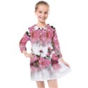 Roses Flowers Nature Flower Kids  Quarter Sleeve Shirt Dress View1