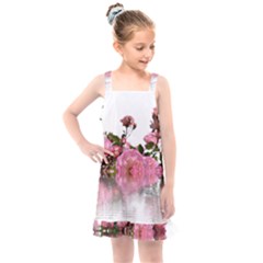 Roses Flowers Nature Flower Kids  Overall Dress by Pakrebo