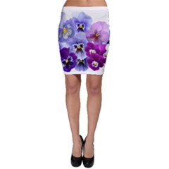 Pansy Isolated Violet Nature Bodycon Skirt by Pakrebo