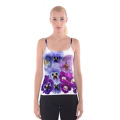 Pansy Isolated Violet Nature Spaghetti Strap Top by Pakrebo