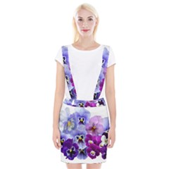 Pansy Isolated Violet Nature Braces Suspender Skirt by Pakrebo