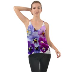 Pansy Isolated Violet Nature Chiffon Cami by Pakrebo