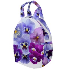 Pansy Isolated Violet Nature Travel Backpacks by Pakrebo