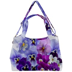 Pansy Isolated Violet Nature Double Compartment Shoulder Bag by Pakrebo