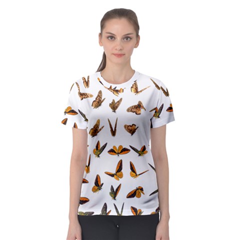 Butterfly Butterflies Insect Swarm Women s Sport Mesh Tee by Pakrebo