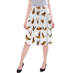 Butterfly Butterflies Insect Swarm Midi Beach Skirt by Pakrebo