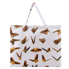 Butterfly Butterflies Insect Swarm Zipper Large Tote Bag by Pakrebo