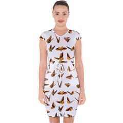 Butterfly Butterflies Insect Swarm Capsleeve Drawstring Dress  by Pakrebo