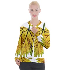 Leaf Grape Vine Sunlight Garden Casual Zip Up Jacket