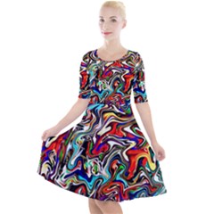 Ml 142 Quarter Sleeve A-line Dress by ArtworkByPatrick