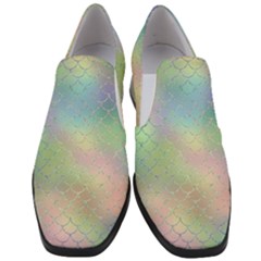 Pastel Mermaid Sparkles Slip On Heel Loafers