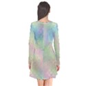 Pastel Mermaid Sparkles Long Sleeve V-neck Flare Dress View2