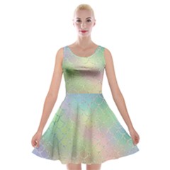 Pastel Mermaid Sparkles Velvet Skater Dress