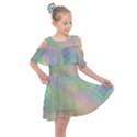 Pastel Mermaid Sparkles Kids  Shoulder Cutout Chiffon Dress View1