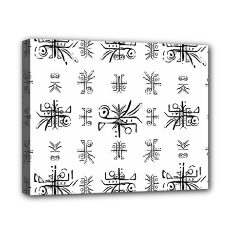 Black And White Ethnic Design Print Canvas 10  X 8  (stretched) by dflcprintsclothing