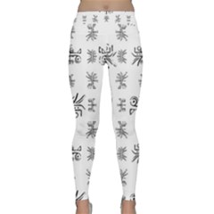 Black And White Ethnic Design Print Classic Yoga Leggings by dflcprintsclothing