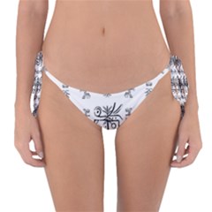 Black And White Ethnic Design Print Reversible Bikini Bottom