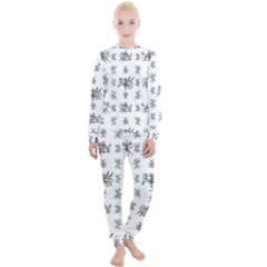 Black And White Ethnic Design Print Women s Lounge Set