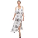 Black And White Ethnic Design Print Maxi Chiffon Cover Up Dress View1