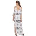 Black And White Ethnic Design Print Maxi Chiffon Cover Up Dress View2