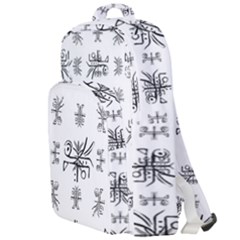 Black And White Ethnic Design Print Double Compartment Backpack