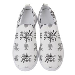 Black And White Ethnic Design Print Women s Slip On Sneakers by dflcprintsclothing