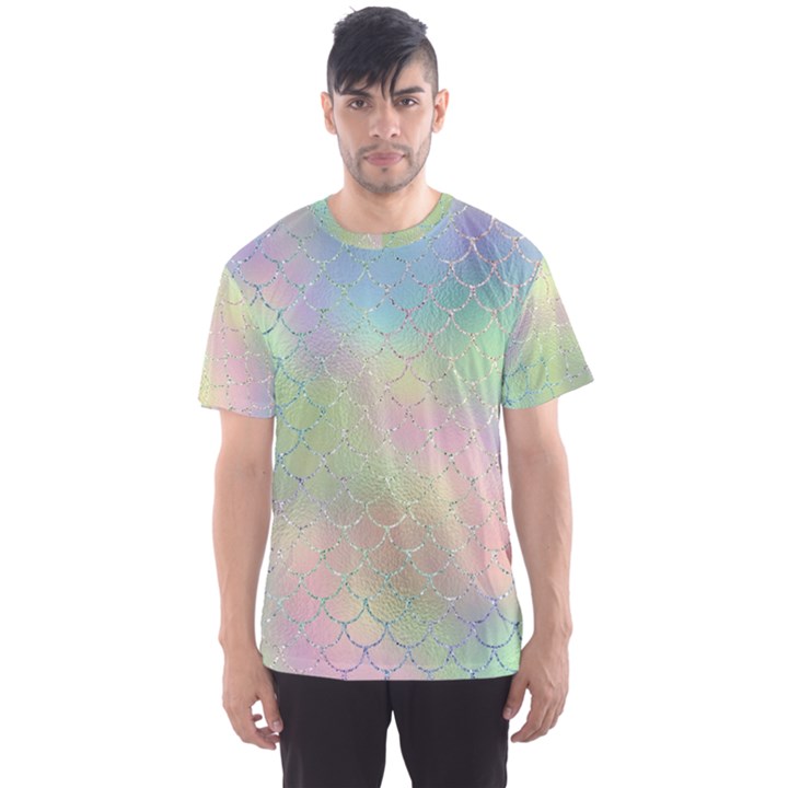 Pastel Mermaid Sparkles Men s Sports Mesh Tee