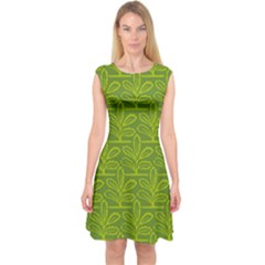 Oak Tree Nature Ongoing Pattern Capsleeve Midi Dress by Mariart