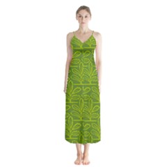 Oak Tree Nature Ongoing Pattern Button Up Chiffon Maxi Dress by Mariart